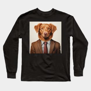 Nova Scotia Duck Tolling Retriever Dog in Suit Long Sleeve T-Shirt